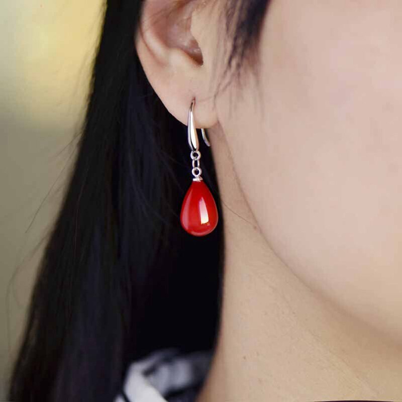 Parel Rode Druppel Oorbel Voor Vrouwen Fancy Kleurrijke Gesimuleerde-Parel Lange Earring Trendy Sieraden Geschenkdoos Verpakking