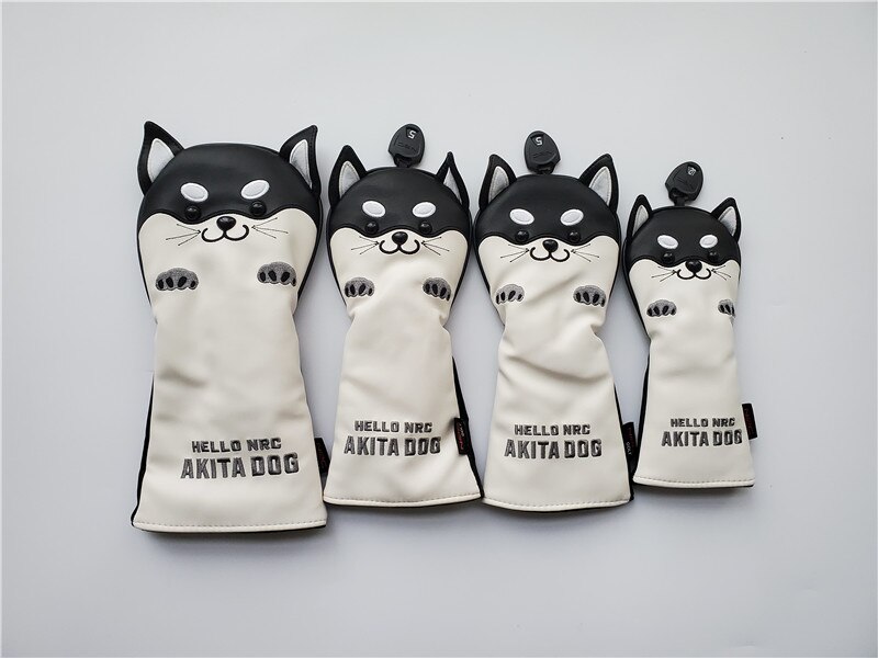 Brand Golf Cover AKITA DOG Golf Head Covers for Woods 1w3w5wUT PU Head Covers EMS