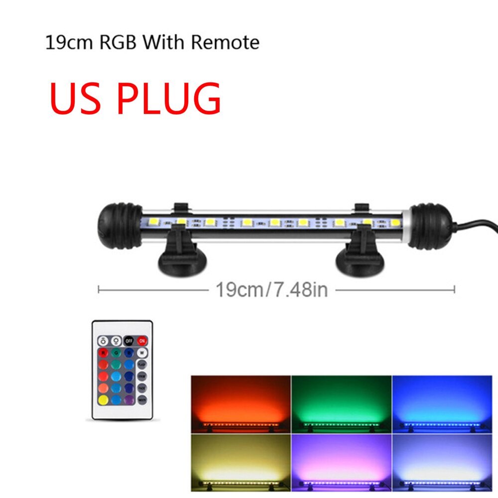 Led akvarie belysningslampe fjernbetjening til plantet akvarium marine led lys akvarium rgb akvarium led belysning bluetooth: 19cm us-stik