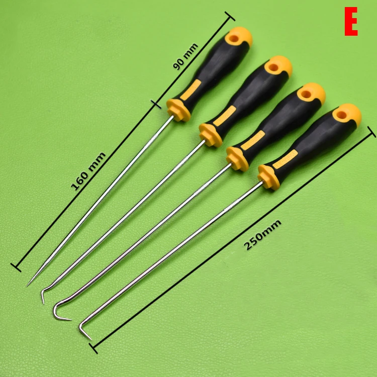 4 stks/set Auto Pick en Haak Set Automotive O Ring Oliekeerringen Pakking Puller Remover Craft Handje Lange Pick lagertrekker Tool: WHITE