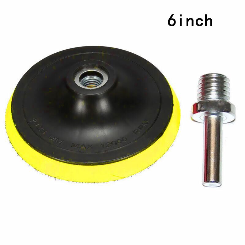 3 pouces support tampon polissage plaque de polissage en caoutchouc M14 fil de forage avec tige de 8mm: 6inch
