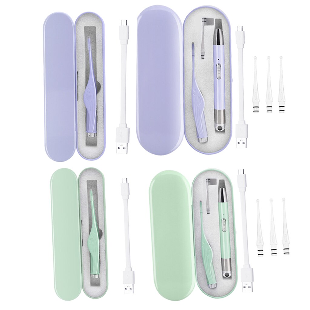 Ear Cleaner Ear Wax Removal Tool Flashlight Earpick Ear Cleaning Earwax Remover Ear Curette Light Spoons