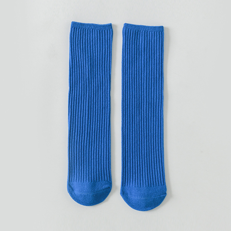 10 colori. Calzini alti al ginocchio Color caramella per bambini. Calzini lunghi per bambini in morbido cotone. Calzino lavorato a maglia per bambini 12T: blue