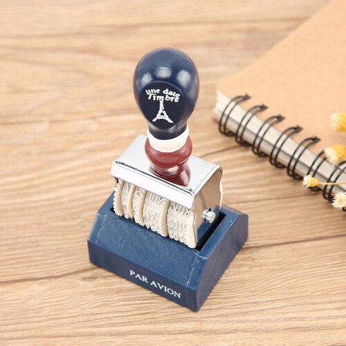 Retro Houten Handvat &amp; Base Roller Datum Stempel, Stempel Voor Diy Craft Card Making Planner Scrapbooking: B