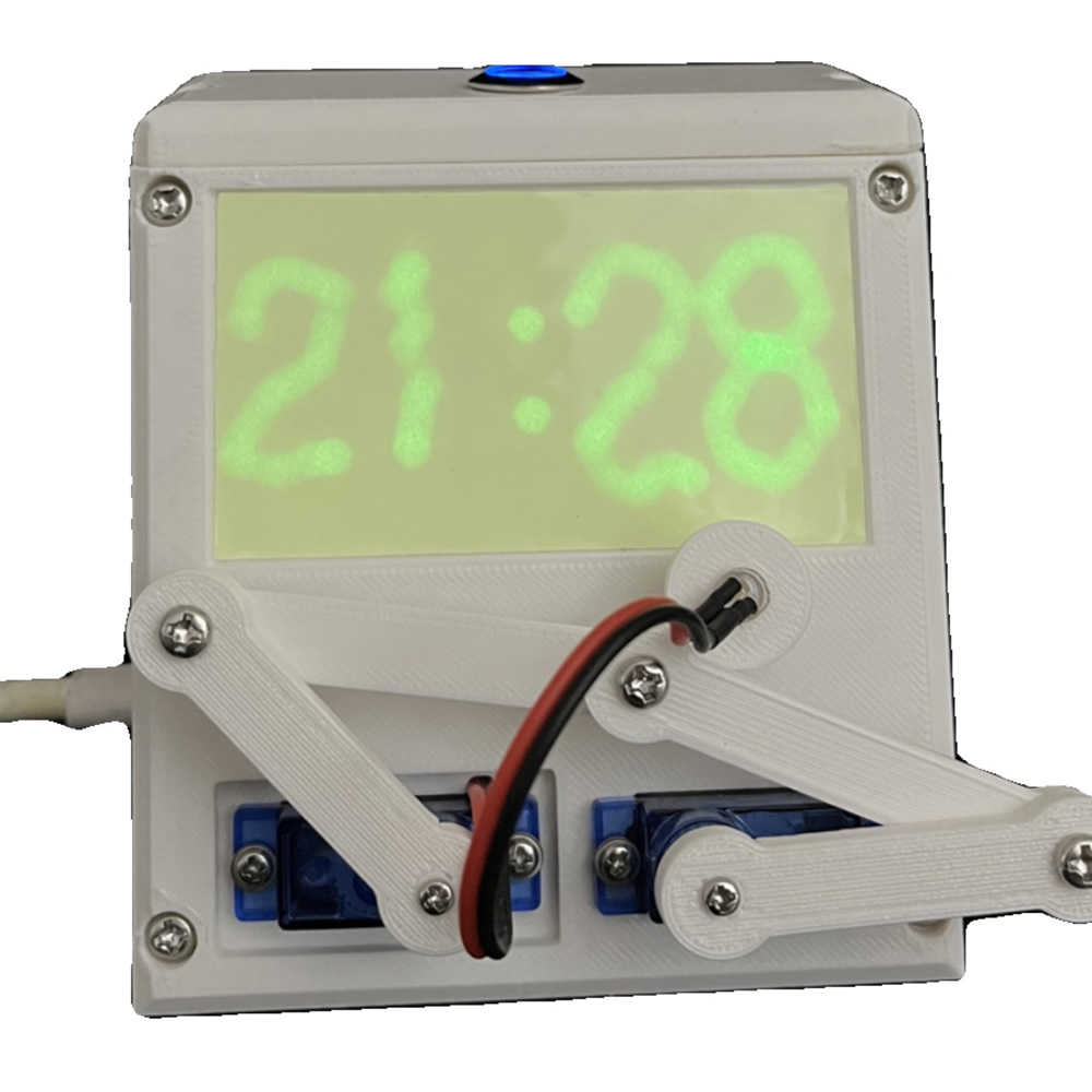 Automatic Writing Time Robot Programming Clock: WHITE