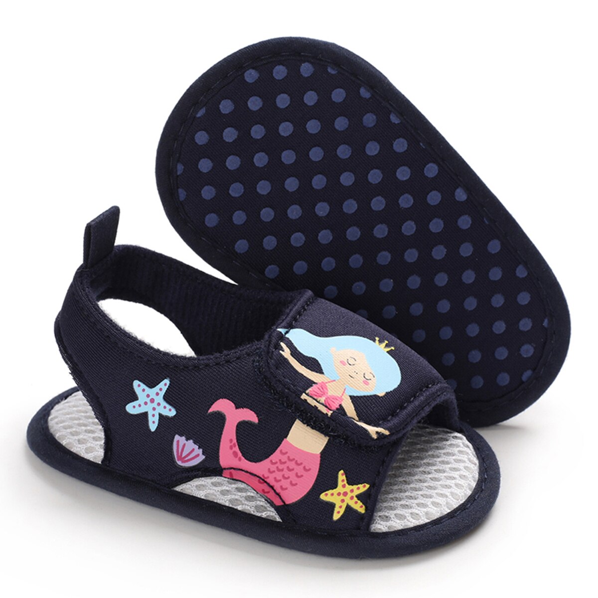 Schattige babymeisjes zomer cartoon olifant patroon zachte zool schoenen peuter sandalen 0-18m: Blauw / 13-18 maanden