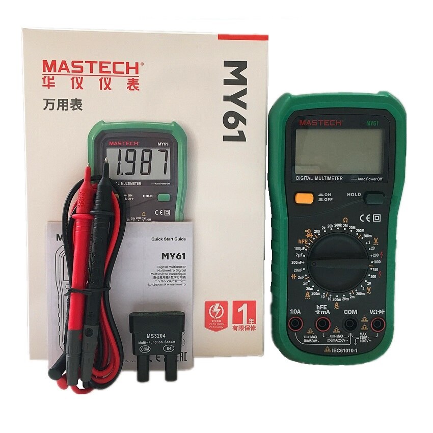 MASTECH MY61 AC/DC Electric Handheld 2000 counts Meter Digital Multimeter Voltmeter Ohm Electrical Tester