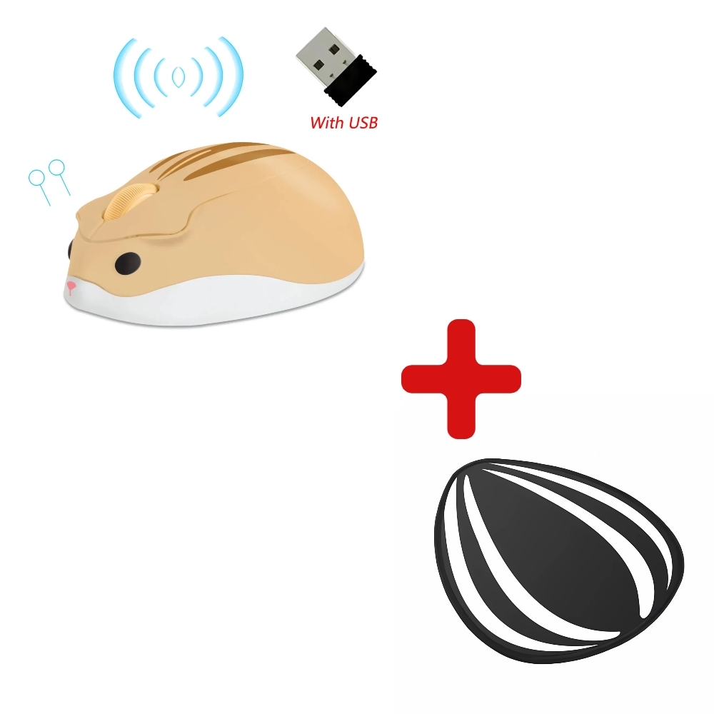Nette Karikatur Bluetooth + 2,4G Hamster Maus Ergonomische 3D Optische Kreative freundlicher Sekretariat Heimat Computer Mäbenutzen für PC Laptop: Rosa