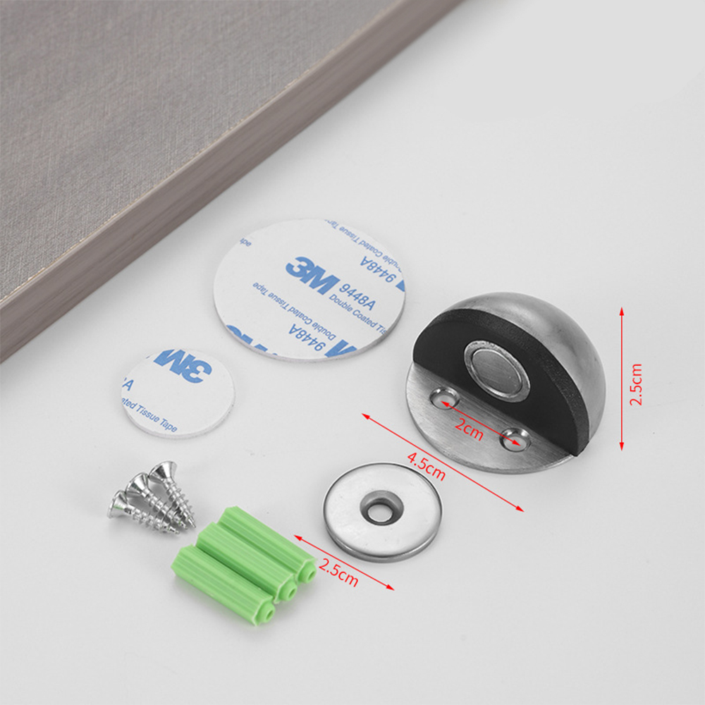 Magnet Door Stops Stainless Steel Door Stopper Doors Holder Home Improvement Hidden Doorstop Furniture Hardware: XS / black