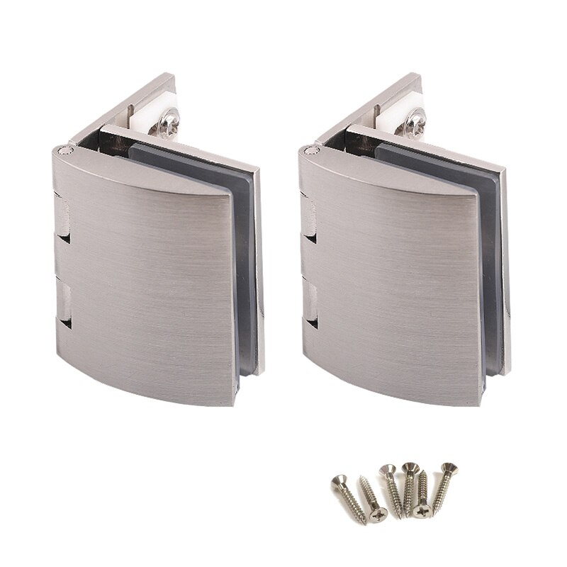 2Stck Glas Tür Drehpunkt Scharnier Bausatz Zink-legierung Dusche Scharnier Glas Tür Klemme Clip (Schrauben Enthalten): Single Seite klein
