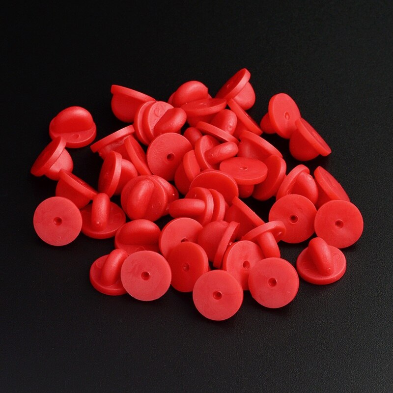 DIY Accessories 30pcs/lot Metal Rubber gold/silver color/black Butterfly buckle Pin caps Clasp Safety pin Jewelry Findings: Rubber Red