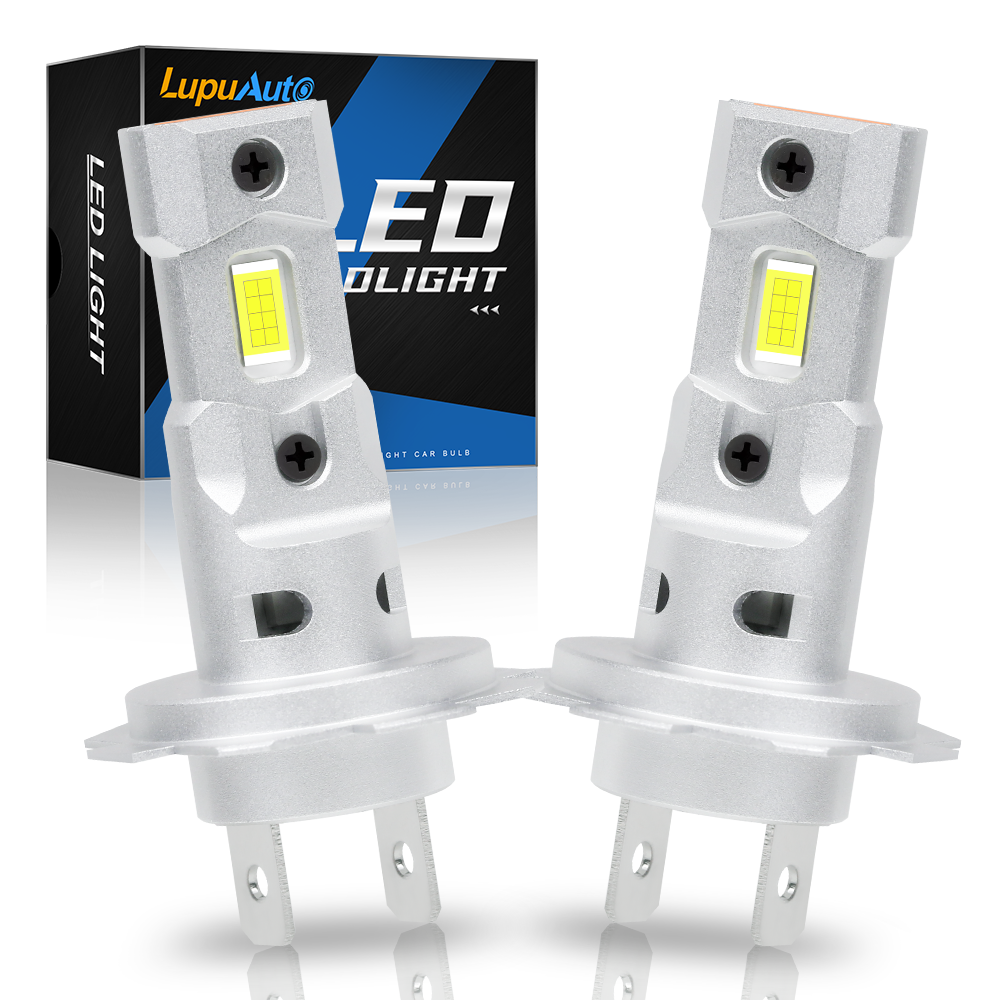 Lupuauto-bombilla LED H7 de 2 piezas, lámpara de cabeza de tamaño Mini, inalámbrica, 16000LM, Chips CSP, faro súper brillante, 60W, 6500K, blanco, 12V, 1:1: Default Title
