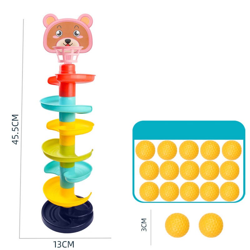 Rolling Ball Pile Tower Puzzle Babys Toys Rattles Spin Track Montessori Educational Newborn Toys For Kids & Hobbies: 09