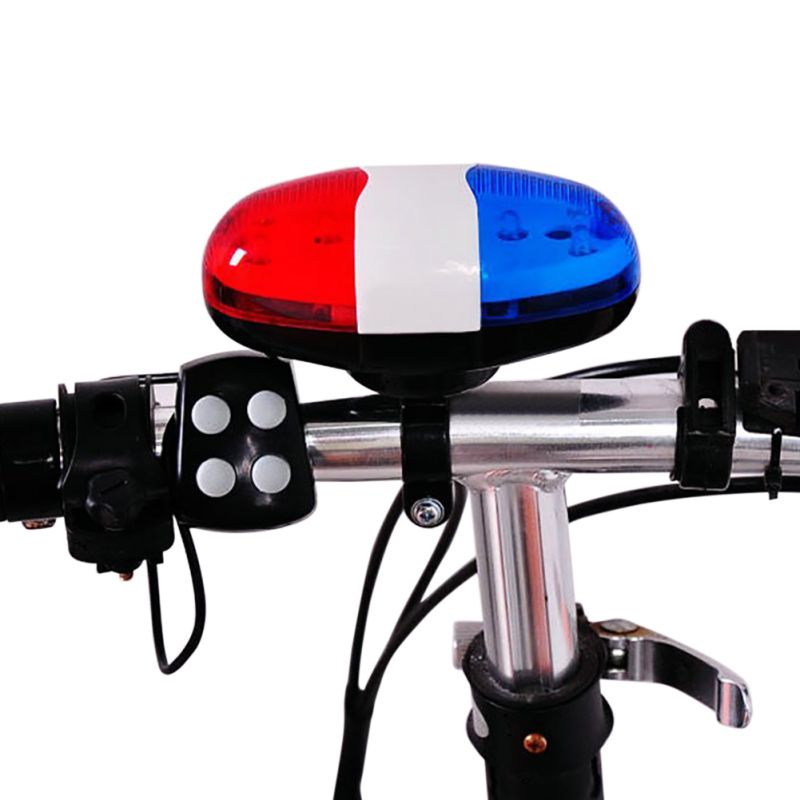 6 led 4 tone horn til cykelsirene til børn cykel scooter tilbehør cykelklokker politibil led cykel lys elektronisk