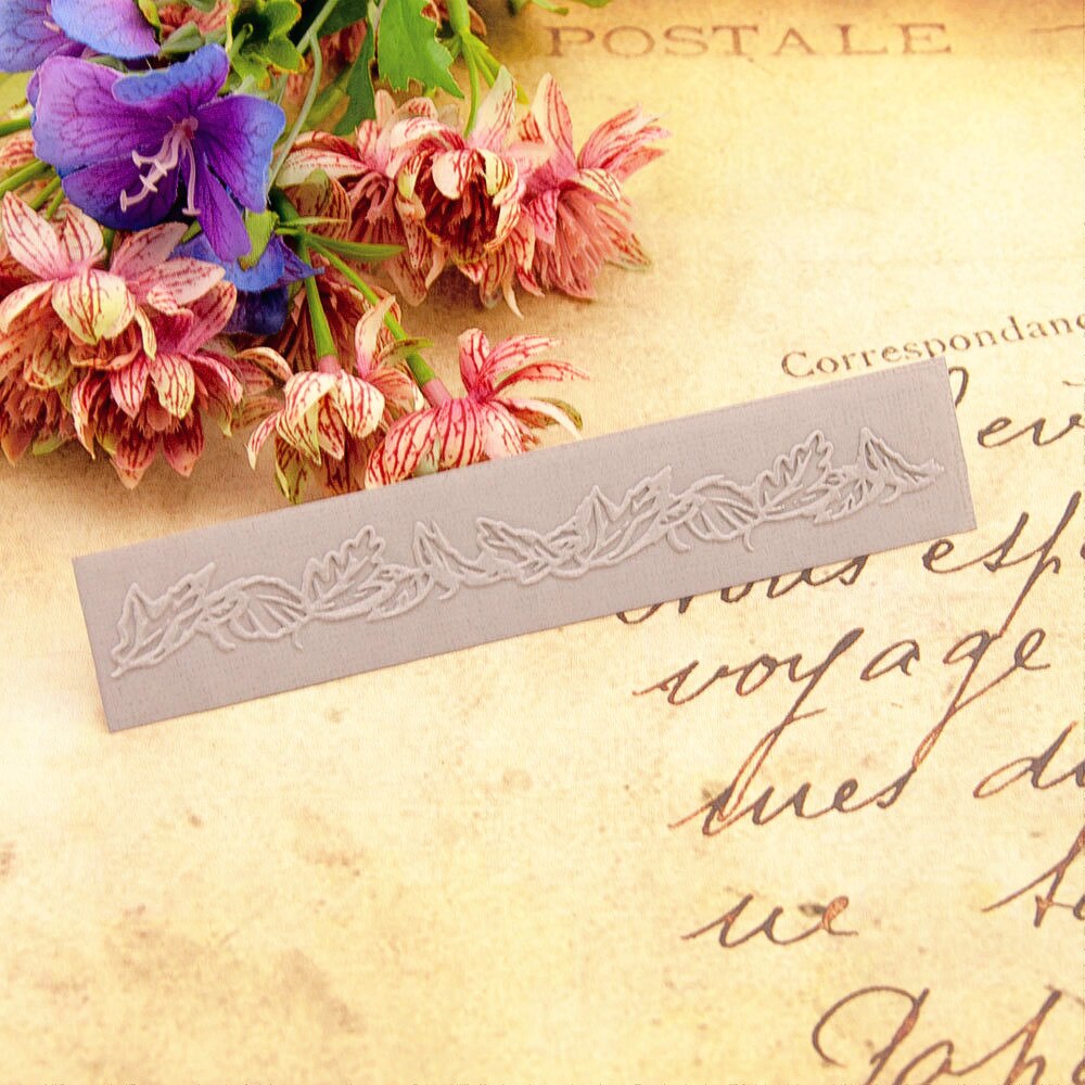 Feuilles en plastique 15x3cm, fabrication de cartes en papier, album, décoration de mariage, clip, gaufrage