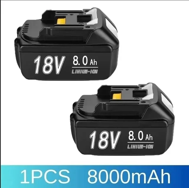 100%  originale makita 6ah/8ah/12ah for makita 18v batteri  bl1830b bl1850b bl1850 bl1840 bl1860 bl1815 erstatnings litiumbatteri: Rød