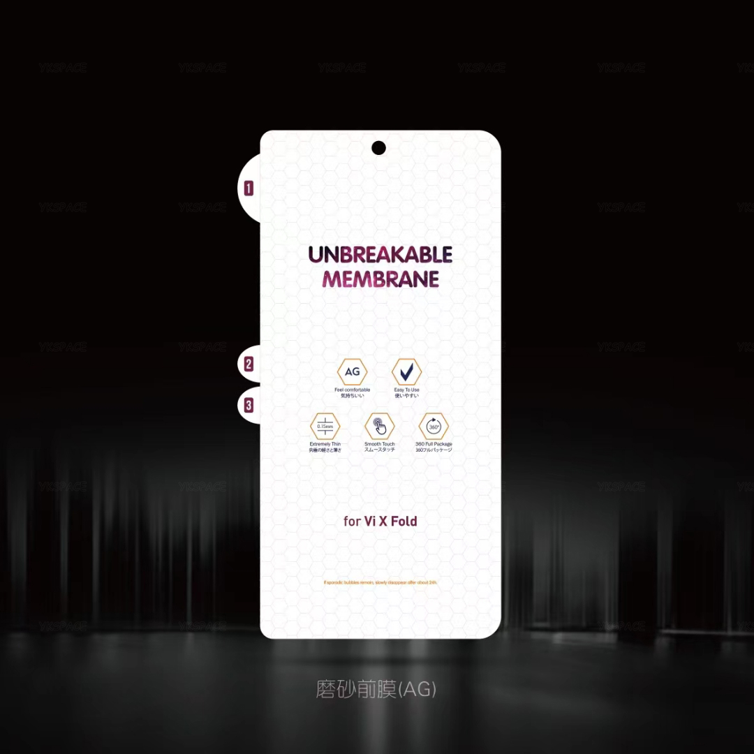 Película de hidrogel mate esmerilado frontal interior 2 en 1 para VIVO X Fold Plus 2 3 Pro 5 Protector de pantalla suave de TPU transparente antihuellas: Vidrio templado / Plata