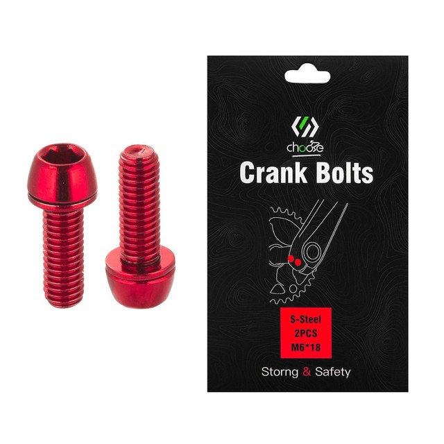 Pernos de manivela de bicicleta, tornillos de fijación de brazo de bielas de M6 x 18mm, ultraligeros de aleación de titanio para bicicleta de montaña y carretera: red