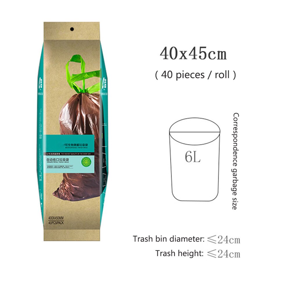 50pcs Kitchen Environmentally Biodegradable Garbage Bags Garbage Bags Compostable Degradable Garbage Bags: 40x45cm 40pc A