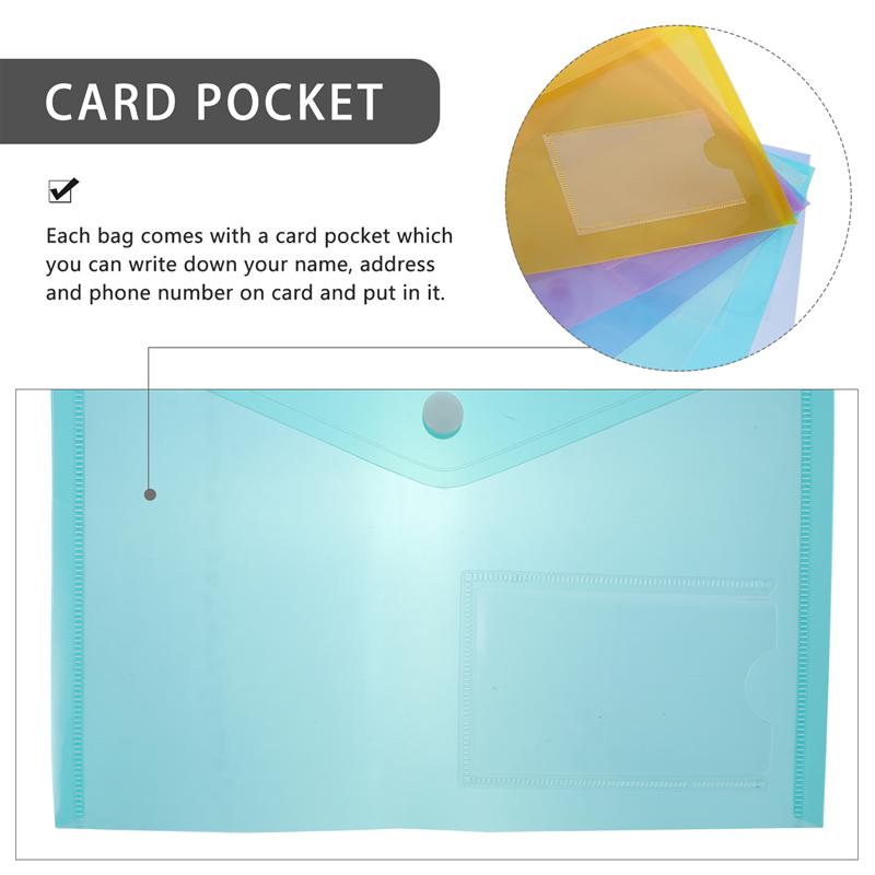 30 stk arkivtaske i plastik dokumentopbevaring til kontor med kortlomme  a5 -knappers informationsportefølje