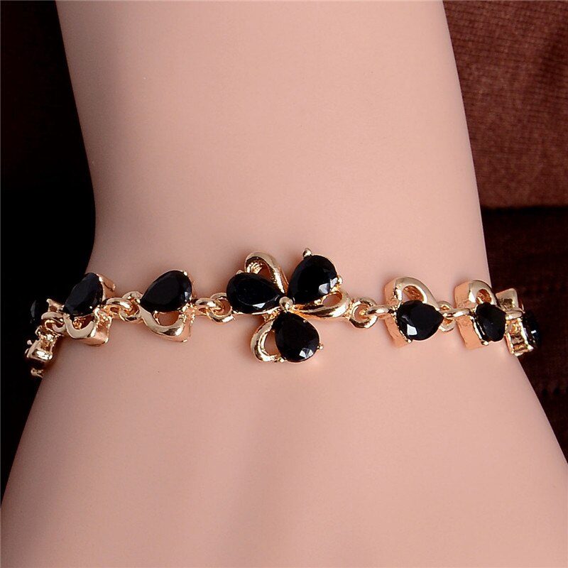 MISANANRYNE Gold Color Beautiful Butterfly Austrian Crystal Jewelry Womens Chain Bracelet: 4