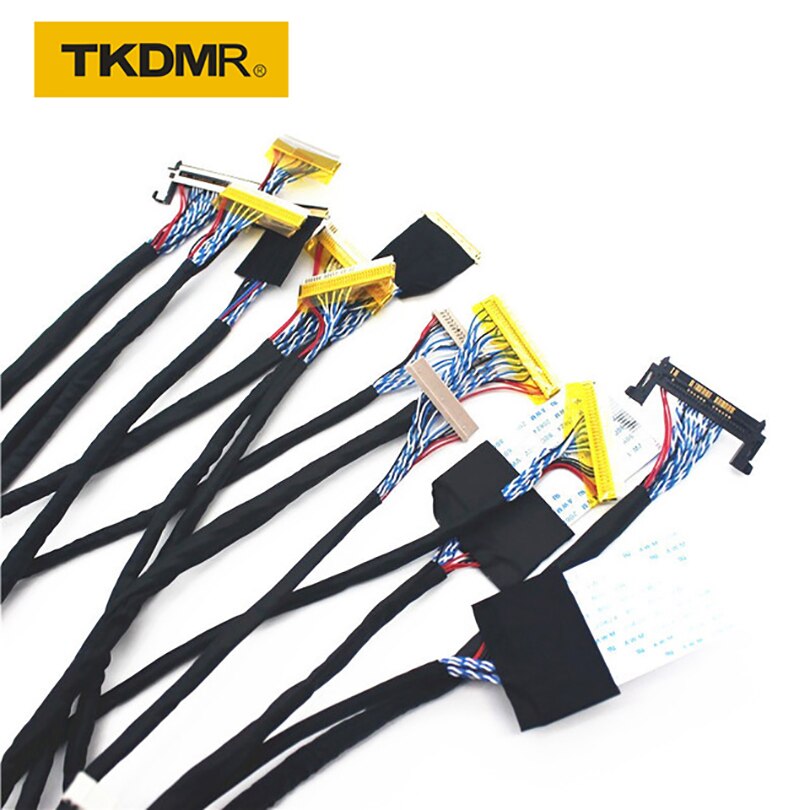 TKDMR TV/LCD/LED Screen Tester Tool 14pcs/lot Screen Lines Lcd Panel Lampara Test Cables Support 7-55 Inch LVDS Interface