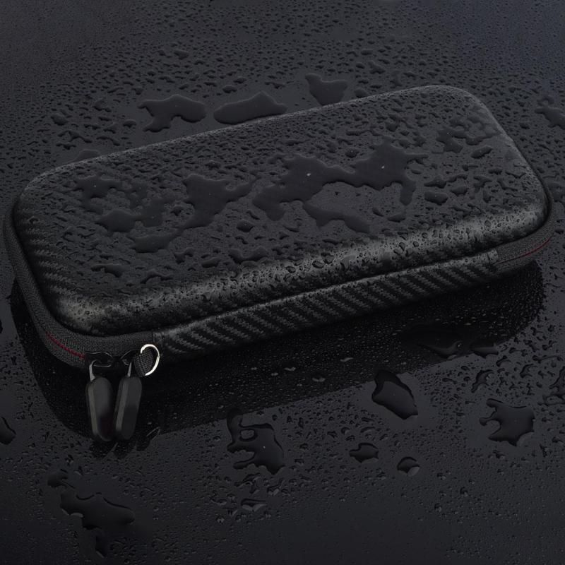 Wasserdichte eva-hartschalen-tragetasche mit reißverschlussfach für gamepad und 10 kartenfächern für die nintendo switch lite mini-konsole