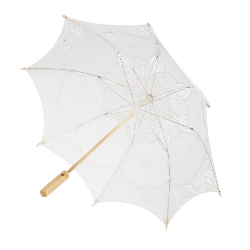 Kant Paraplu Wedding Bridal Parasol Paraplu Voor Fotografie Props Bruiloft Levert: YELLOW