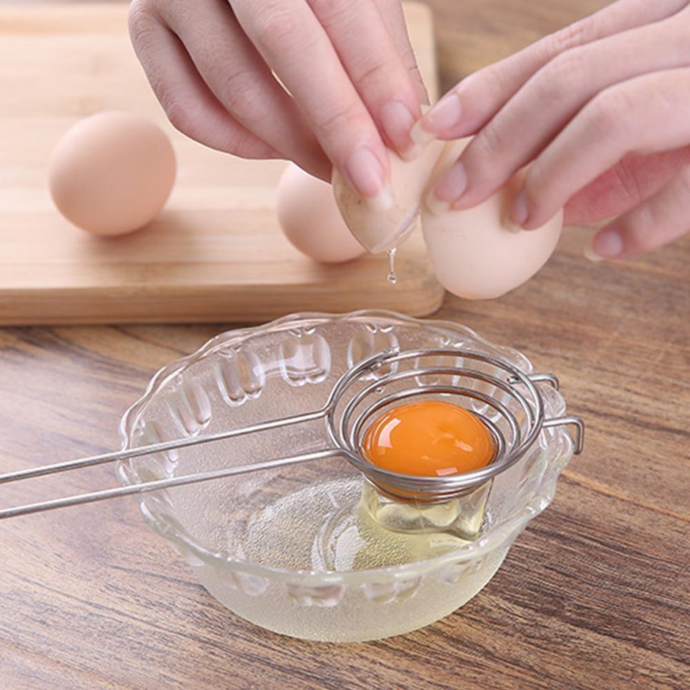 Køkken rustfrit stål æggeblomme separator skillevæg hånd køkken separator værktøjer æg til at lave køkkenholdte gadgetkage  g4 j 2