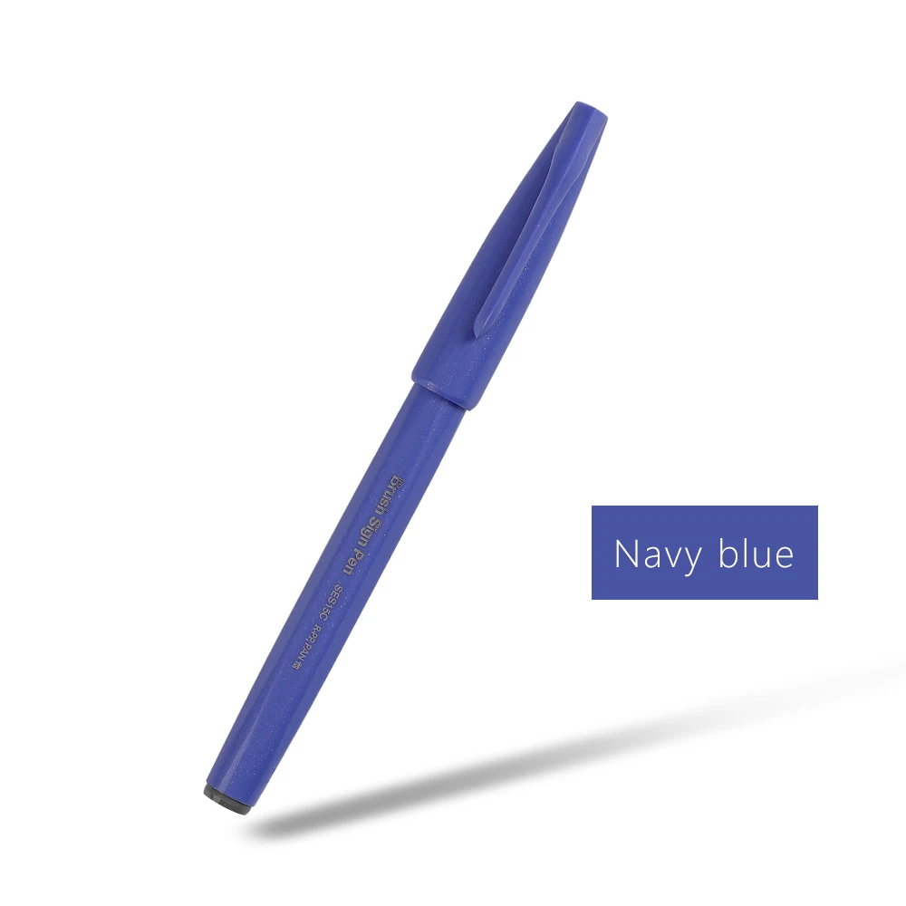 1 stücke Japan Pentel Touch Pinsel Pen-Set Pastell Farbe Kalligraphie Stifte Zeichnung Marker Schriftzug Kugel Journal Kunst Liefert: Pastel navy blue