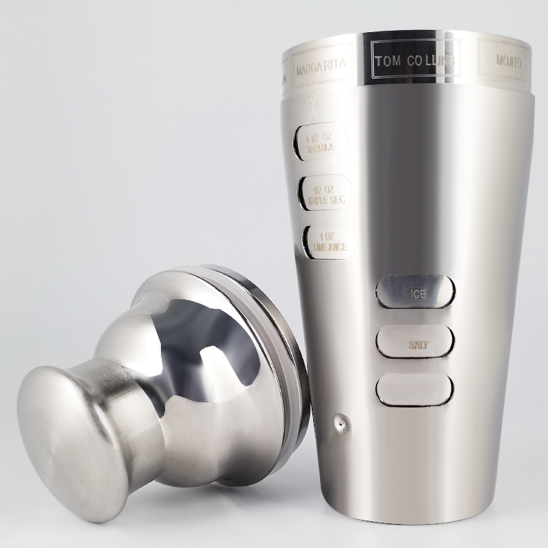 Stainless Steel Built-in 700ml Cocktail Shaker with Recipe Guide Rotation