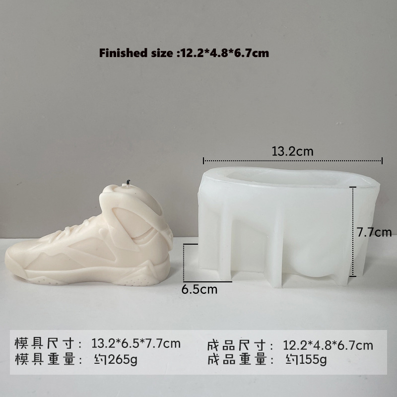 Sneaker Silicone Molds for Candles, Basketball Shoes Logo, Concrete Decor Mould, Homemade Candle, Candle Making: Light Grey