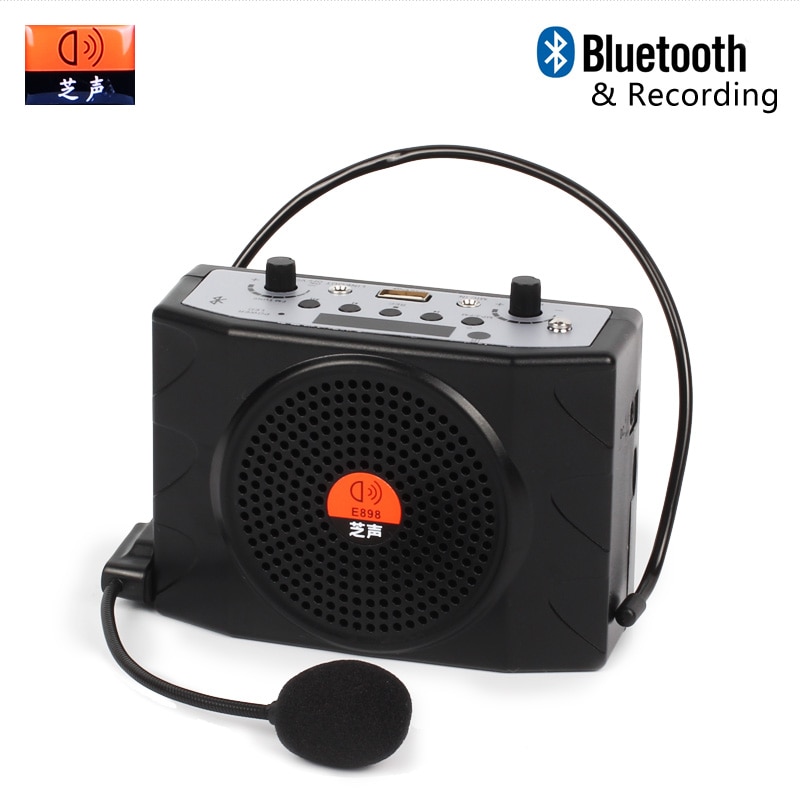 Voice Megafoon Versterker Booster Microfoon Mini Draagbare Speaker Bluetooth Record Usb Tf Card Fm Leraar Gids