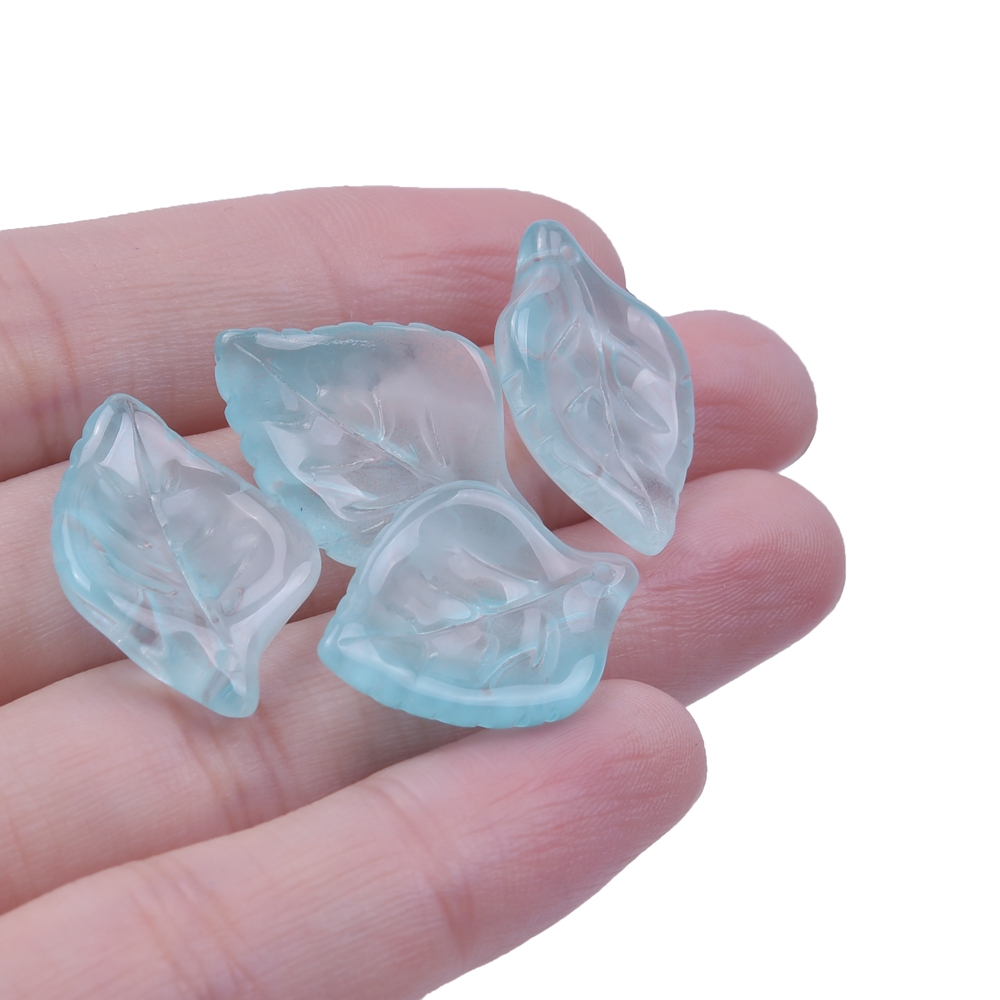 30/50 Uds. Cuentas de hojas de cristal para joyería, cuentas de hojas verdes de Murano para hacer pulsera, collar, accesorios DIY hechos a mano a granel: Multicolor / 2MM