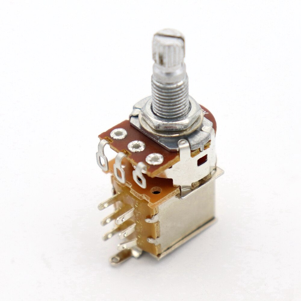 3 pcs Guitar Bass Push Pull Pot Push Pull Potentiometer Volume Tone Short Split Shaft Switch Pots A25K （Chrome）