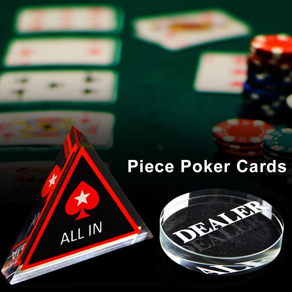 Crystal Texas All In Chip Poker Guard Cards Entertainment Tools Triangle Poker Chips Game Pub Club Collection