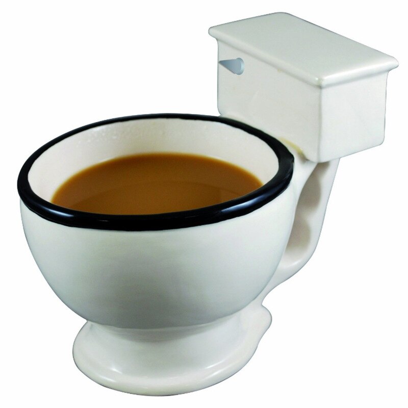 2019 di trasporto del Nuovo Creativo Della Novità Divertente Wc in Ceramica Tazza Tazza Giocattolo con Manico 300 ml di Caffè Tè di Ghiaccio Tazza di Panna Divertente per I Regali