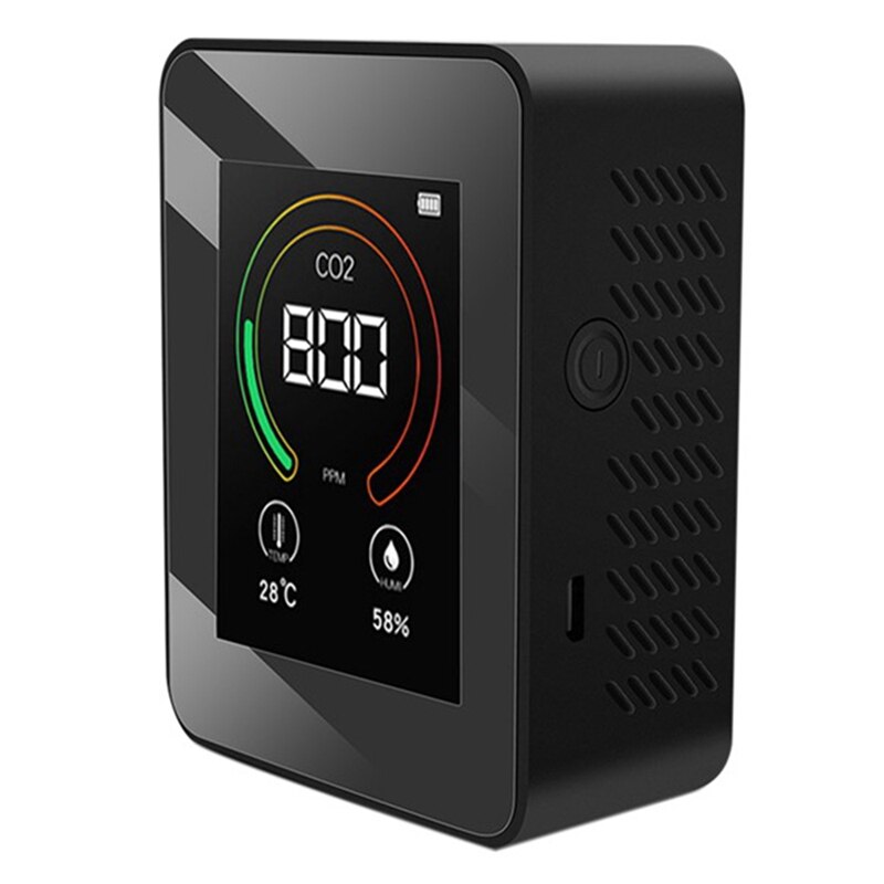 Air Monitor CO2 Carbon Dioxide Detector Air Temperature Humidity Monitor Fast Measurement Meter for CO2: white