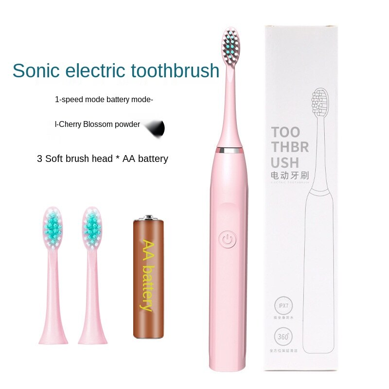 Electric Toothbrush Sonic Household USB Charging Intelligence Cleaner Sound Waves Device Maglev: Battery pink