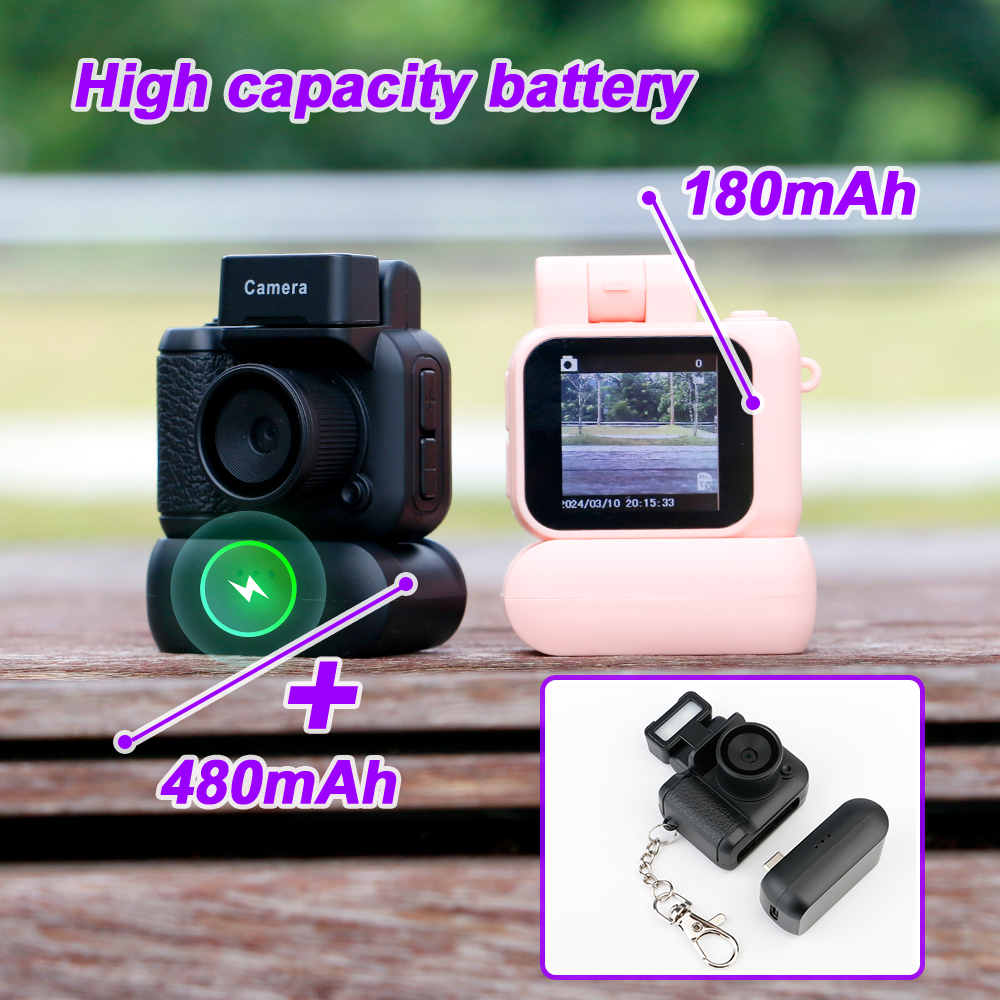 Y4000 Kids Monoreflexes Style Mini Camera With Flash Lamp And Battery Dock Portable Video Recorder 1080P With LCD Screen Y3000
