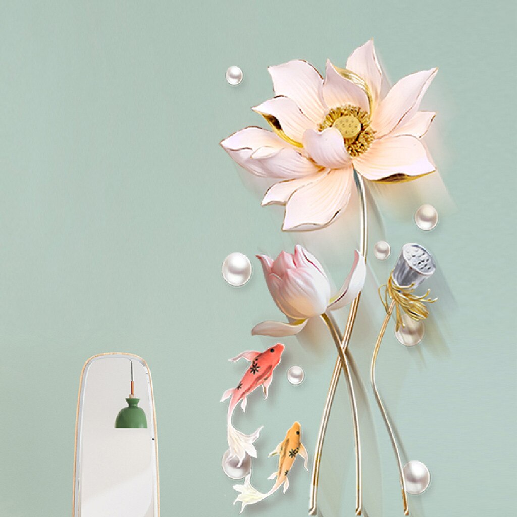 I lager väggklistermärken blommor tryck bakgrund självhäftande sovrum 3d klistermärken klistermärken зеркальные наклейки#gh: B