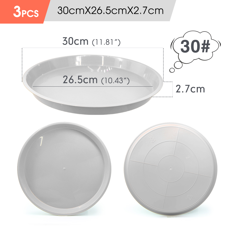 3-5PC Durable Plastic Plant Saucer Brown White Black 14-30cm Round Drip Plant Tray Flower Pot Indoor Outdoor Home Garden Supplie: MULTI