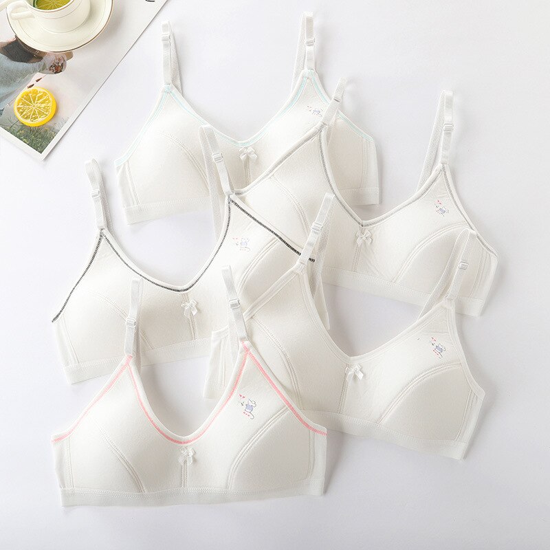Developmental Girls Bra School Students Sling Bra Adolescent Comfortable Breathable No Steel Ring Bra 10 to 18 years old