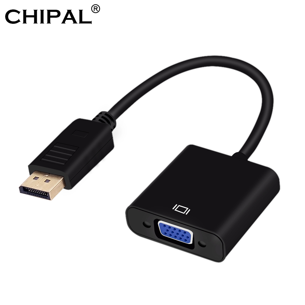CHIPAL Man Display Port DP naar VGA Female Adapter Kabel Converter DisplayPort voor PC Laptop HDTV Monitor Projector