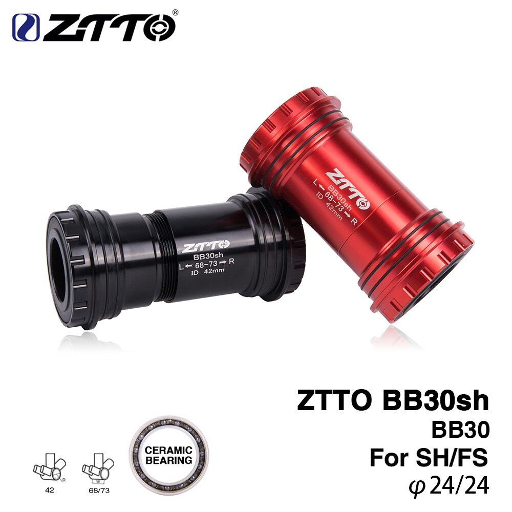 ZTTO BB30sh Bottom Brackets CERAMIC BB30 24mm Adapter Bicycle Press Fit Axle for MTB Road Bike Parts Dual Silicone Seal BB30sh