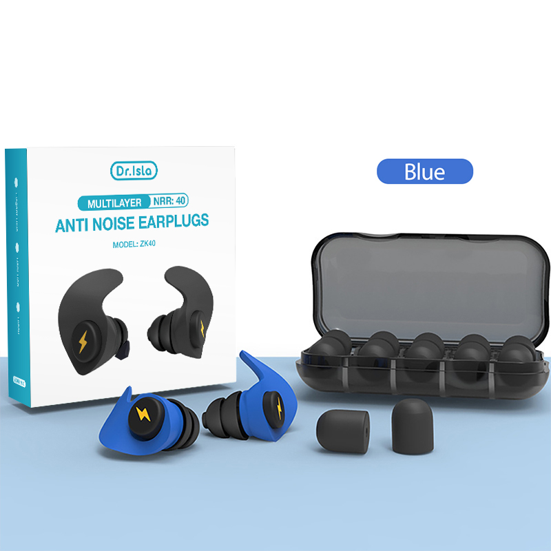 Dr.isla ZK40 6 uds tapones para los oídos de silicona suave de 3 capas tapones para los oídos cónicos con reducción de ruido para dormir aislamiento acústico Protector de oídos: Beige
