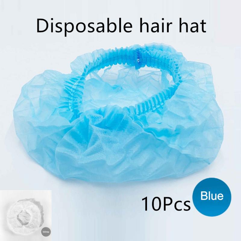 100Pcs Disposable Salon Hair Hat Anti Dust Net Bouffant Cap Non-Woven Head Cover Hat Elastic Cleaning Hair Protect Hat