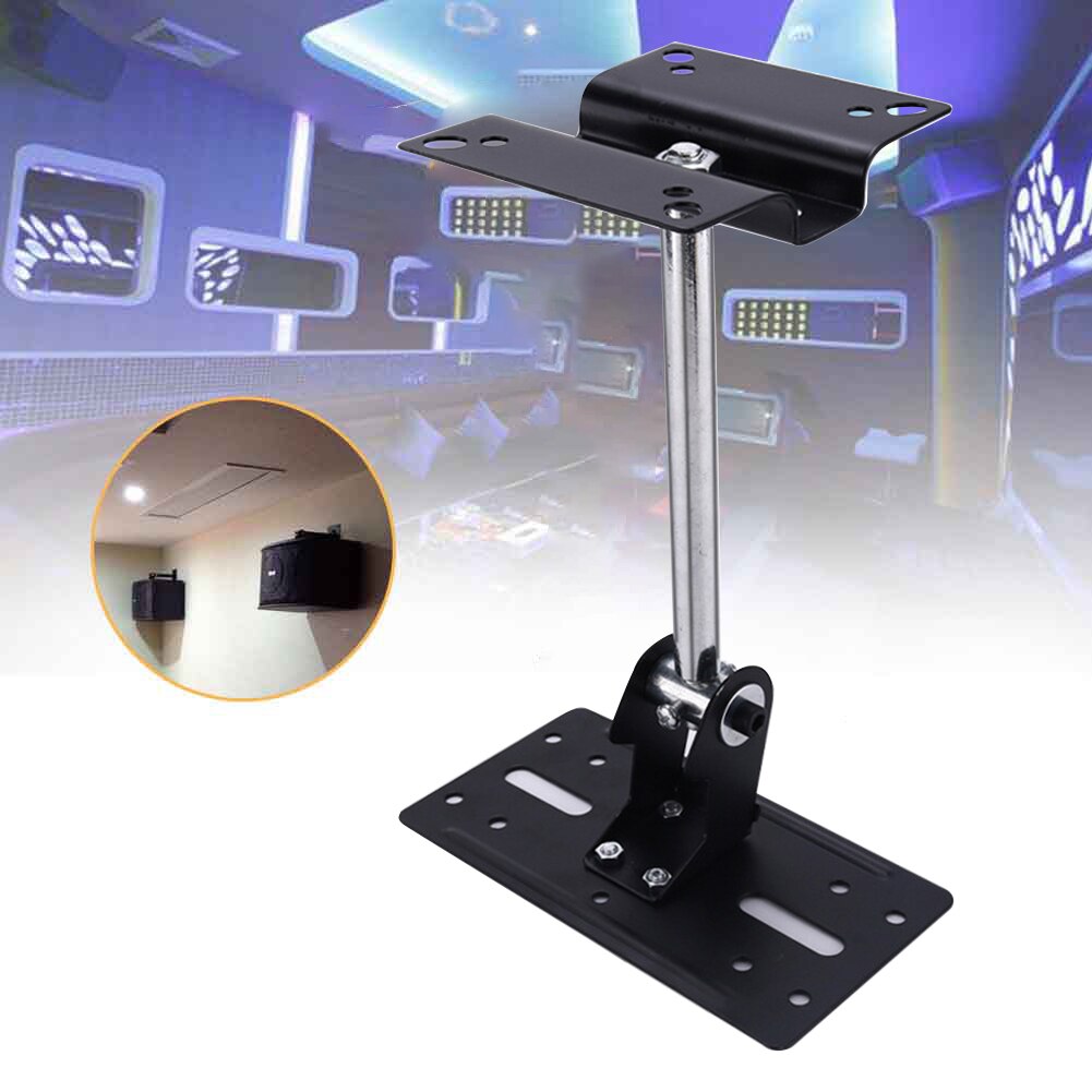 Modern Hanging Steel Universal Speaker Bracket Black Ceiling 180 Degree Adjustable KTV Holder Durable Easy Install Wall Mount