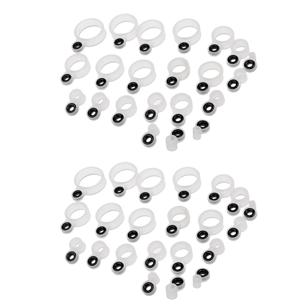 44pcs Silicone and Ceramic Fishing Rod Guides Repair Kit Rod Tip Eye Rings