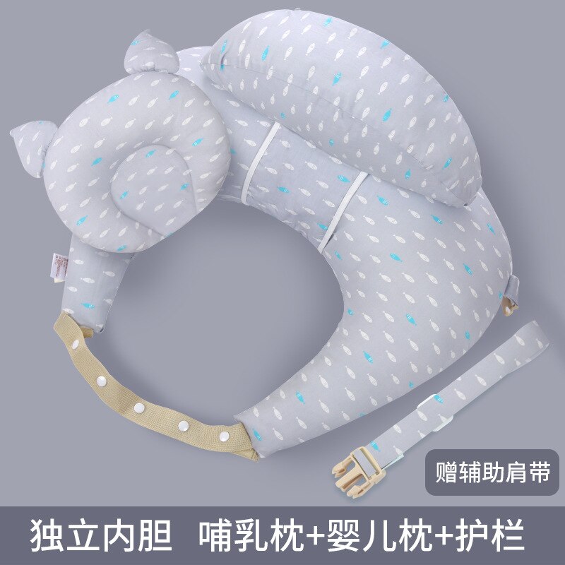 Coussins d&#39;allaitement pour bébé, housse lavable, multifonction, ajustable, pour nourrissons: Purple fish 4